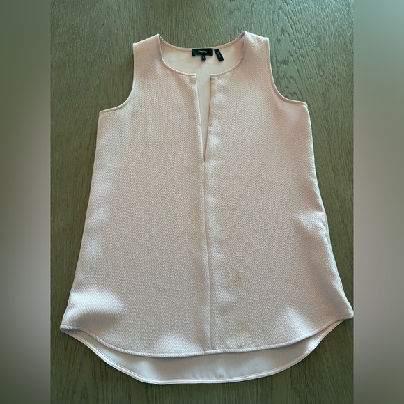 THEORY Antazie Top SMALL Lavender Sleeveless Textured V Neck blouse $185 Shell - Picture 10 of 15